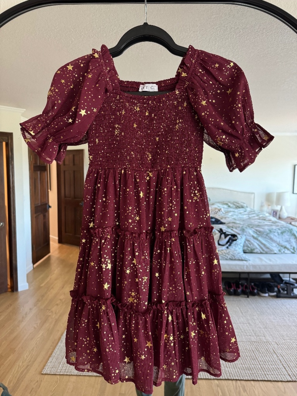 Ivy City Burgundy Stars dress